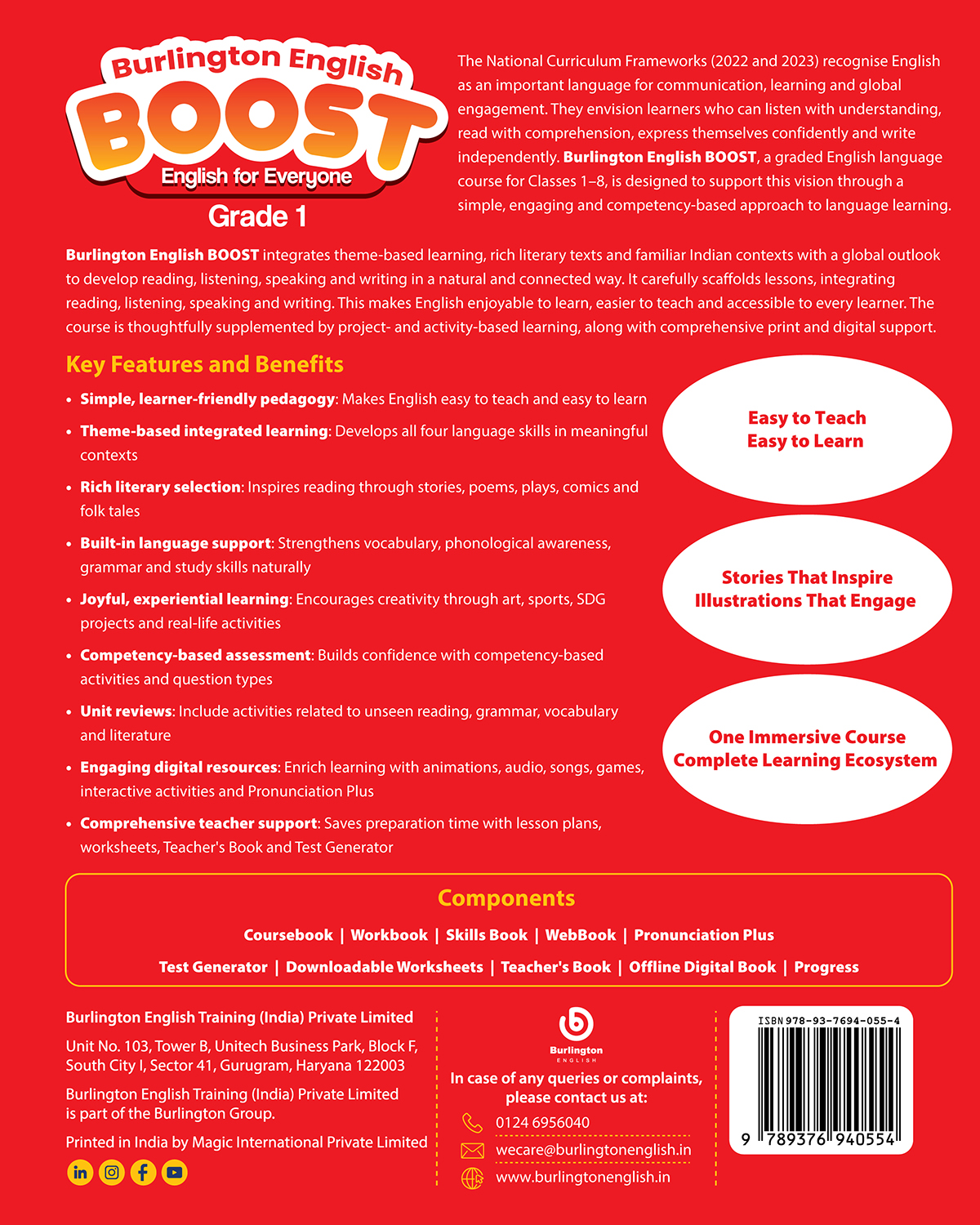 Burlington English BOOST: English for Everyone Coursebook Grade 1 Back