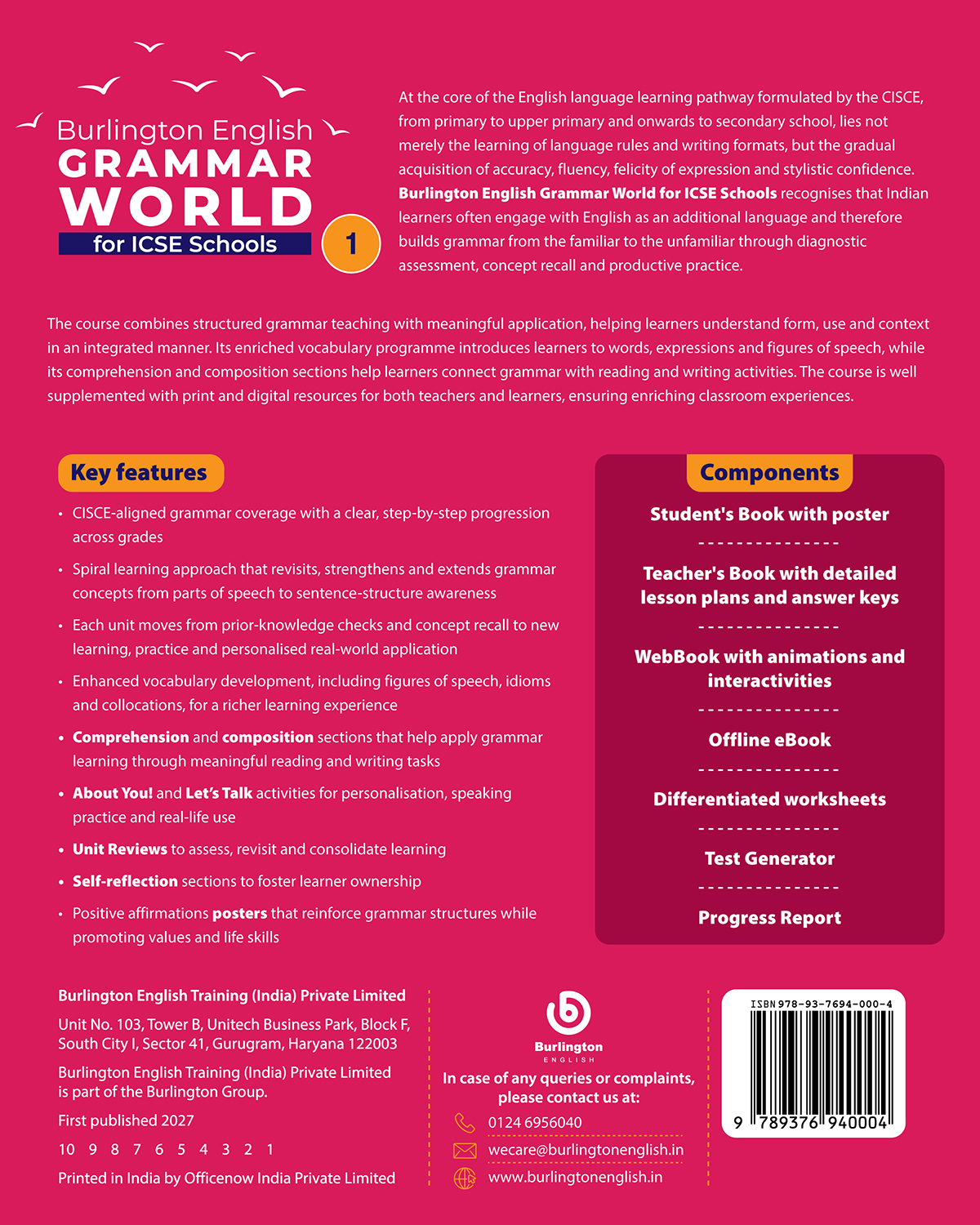 Burlington English Grammar World for ICSE Schools Grade 1 - Image 2